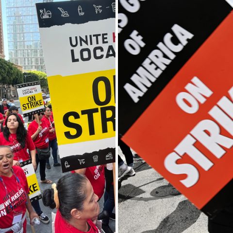 WGA Members Unite with Striking Hotel Workers on L.A. Picket Line