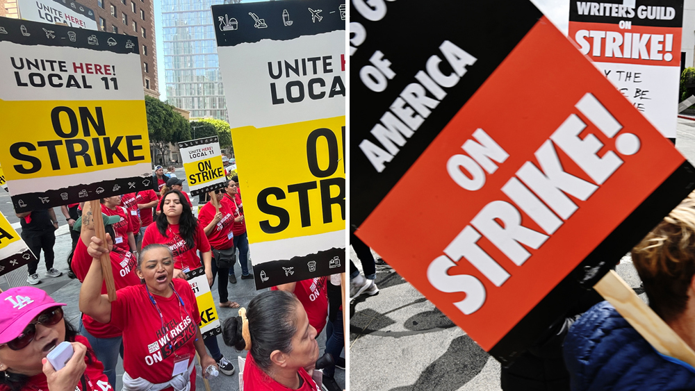 WGA Members Unite with Striking Hotel Workers on L.A. Picket Line
