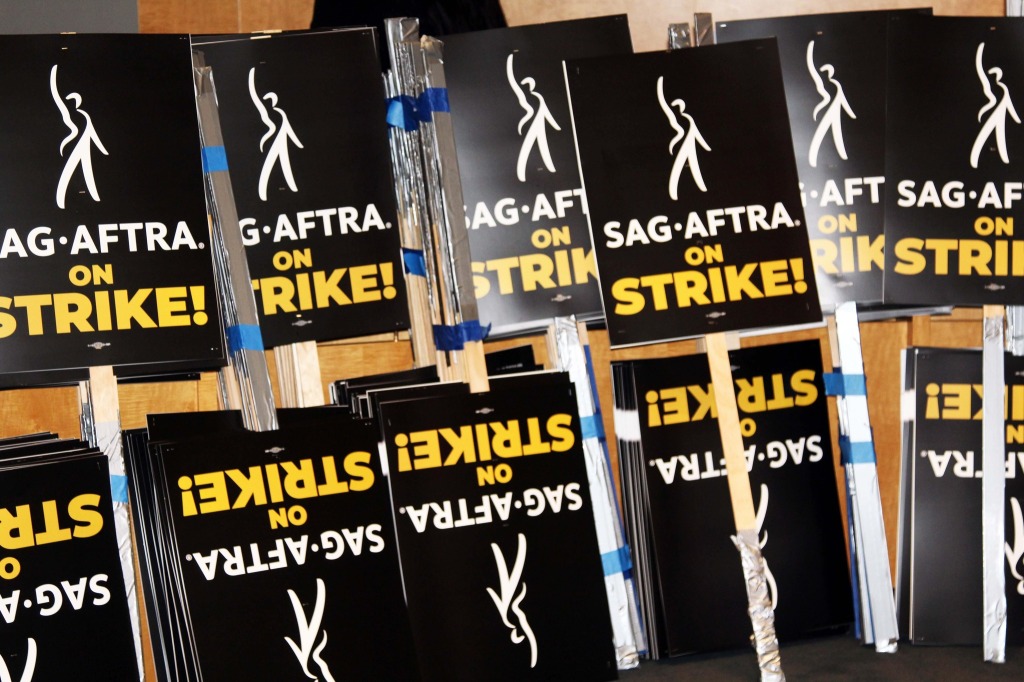 SAG-AFTRA Gears Up for Strike with Picket Signs in Preparation